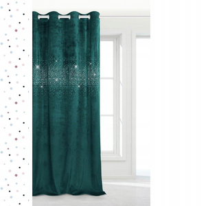 Curtain 140 x 250 Decorative Velour Shiny Turquoise