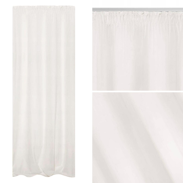 Curtain 140 x 270 Decorative Velvet Soft White