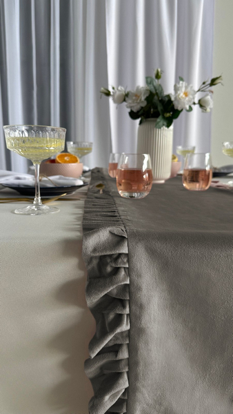 Table Runner 40 x 160 Decorative with Ruffles Ligia 06