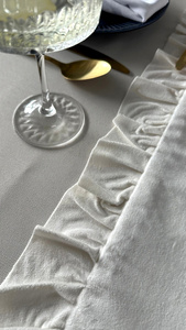 Table Runner 40 x 180 Decorative with Ruffles Ligia 01