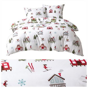 Bedding 160 x 200 3pc Cotton Satin Skiing