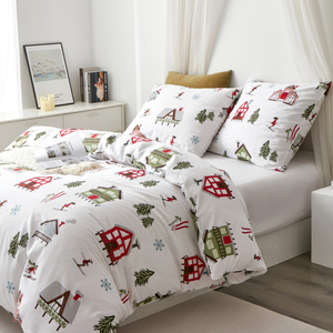 Bedding 160 x 200 3pc Cotton Satin Skiing