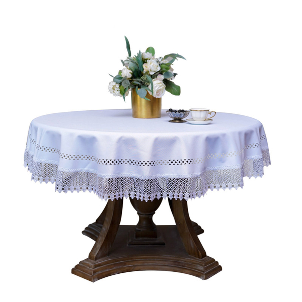 Round Tablecloth Ø 160 Gipiura pattern 430 White