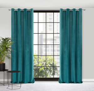 Velvet Lussi Curtain 140 x 250 Dark Turquoise