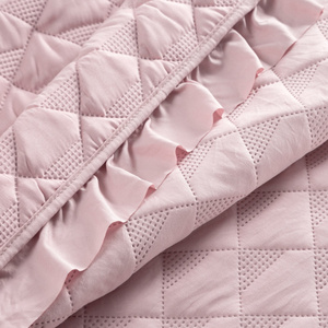 Quilted Bedspread 220 x 240 Frill Vanesa Powder Pink