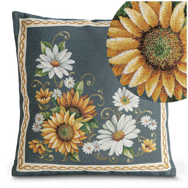 Poszewka 45 x 45 Dekoracyjna Gobelinowa 45 Niebies