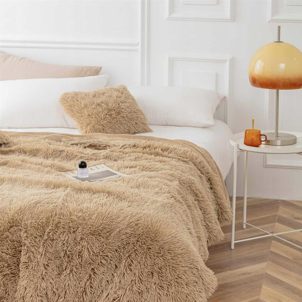 Koc 70 x 150 Włochacz Futrzany Yeti Beżowy