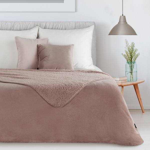 Koc 200 x 220 Mikrofibra Dwustronny Tedy Mocha
