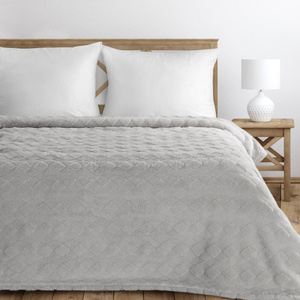 170 x 210 Stamped Plush Nancy Silver Blanket