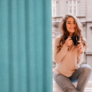 Zasłona Zaciemniająca Carlo 140 x 250 Turkusowy