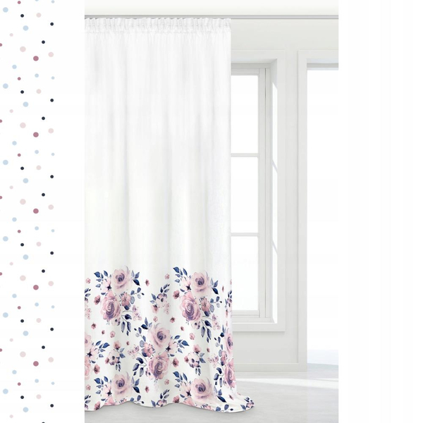 Curtain 140 x 250 Decorative Rosally Tape Pomegranate