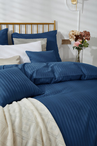 Bedding 220 x 200 3pc Cotton Adamaschek Navy Blue