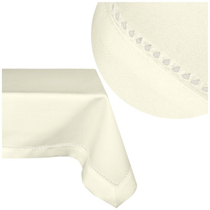 Stain Resistant Tablecloth with Moiré 240_Cream 140x220