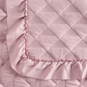 Quilted Bedspread 220 x 240 Frill Vanesa Powder Pink
