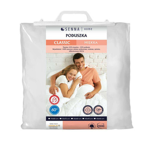 Poduszka 40x40 CLASSIC Miękka Antyalergiczna Biel