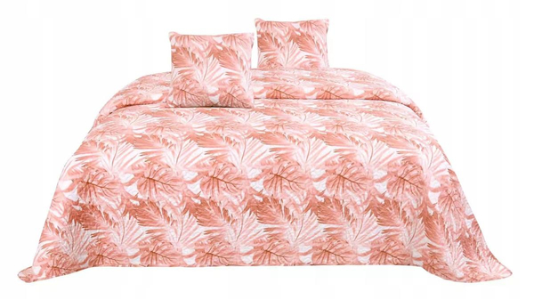 Bedspread 200 x 220 Quilted Double Sided Hibiscus Pud