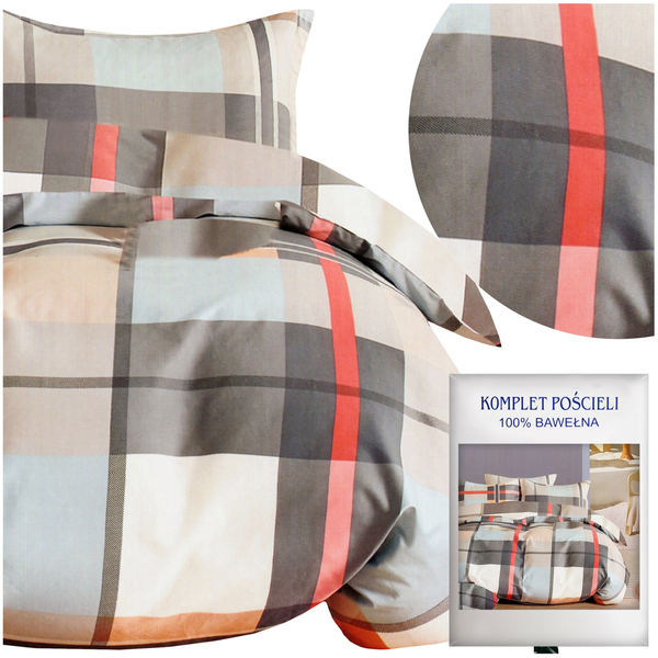 Bedding 160 x 200 3 pcs Cotton Satin no. A1809