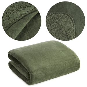 Koc 150 x 200 Mikrofibra Dwustronny Tedy Oliwka