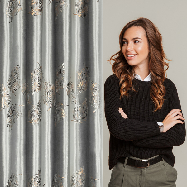 Zasłona 140 x 250 Welwet Przelotki Idalia Srebrny