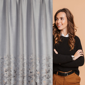 Curtain 140 x 270 Velvet Tape Mirela Silver
