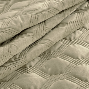 Quilted Velvet Bedspread Sofia5 Beige 220 x 240