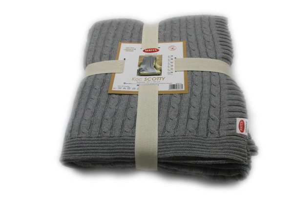 Blanket 125 x 150 Cotton Scotty Light Grey