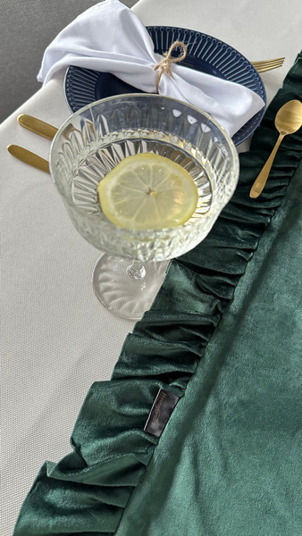 Table Runner 40 x 180 Decorative with Ruffles Ligia 04