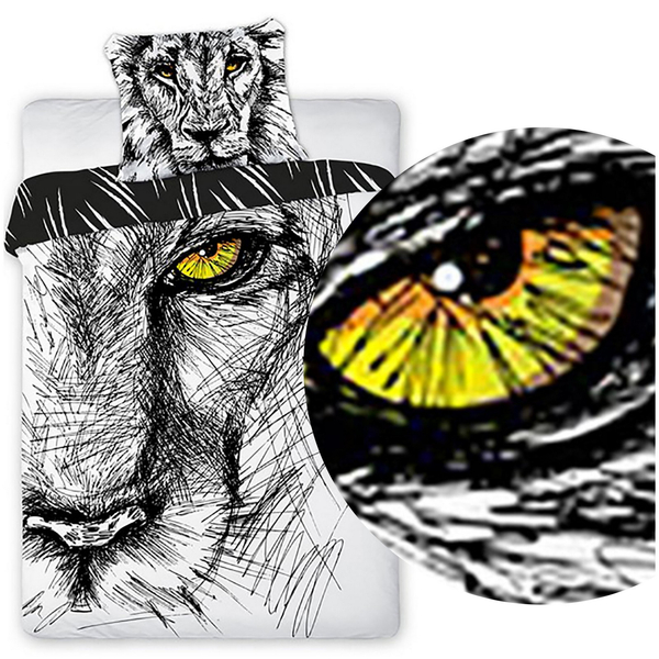 Youth Lion White and Black Bedding 294 160x200NP 2 parts