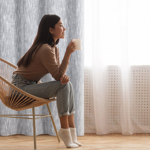 Zasłona 140 x 250 Dekoracyjna Przelotki Anika Stal