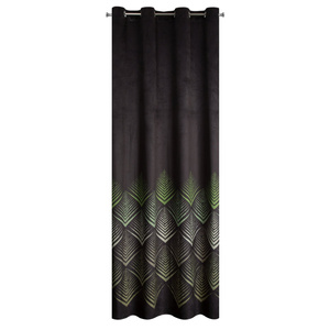 Velvet Angelina Curtain 140 x 250 Pinstripe Black