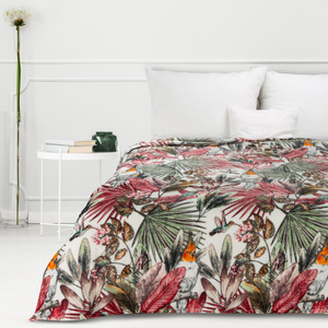 Koc 150 x 200 Mikrofibra Parrot Zieleń+Róż