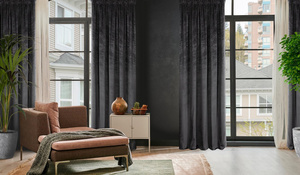 Curtain 140 x 270 Decorative Velvet Rivia Black