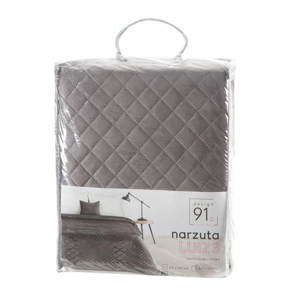 Narzuta 220 x 240 Pikowana Design91 Luiz3 Srebrny