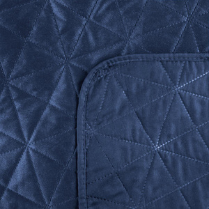200 x 220 Quilted Velvet Luiz3 Bedspread Navy Blue
