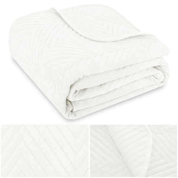 70 x 160 Houndstooth Velvet Bedspread Caden 07