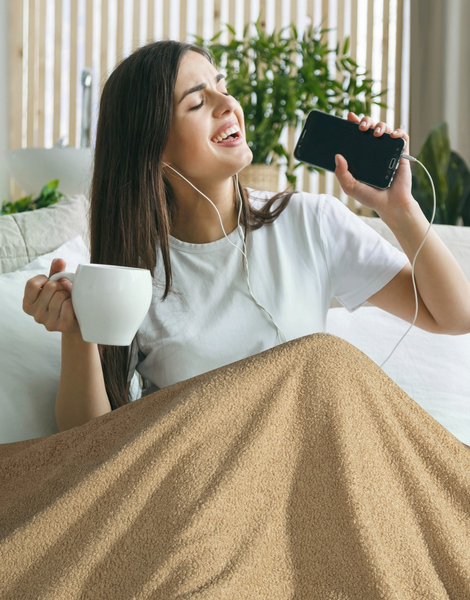 Blanket 150 x 200 Microfiber Boucle Beige