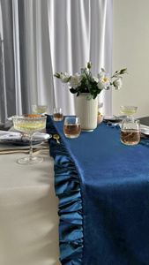 Table Runner 40 x 180 Decorative with Ruffles Ligia 09