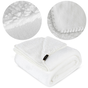 Blanket 200 x 220 Microfiber Double-sided Tedy White