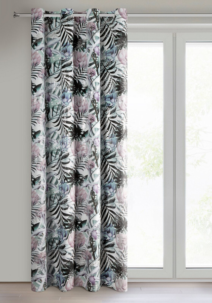 Zasłona 140 x 250 Dekoracyjna Malibu Biały+Srebrny