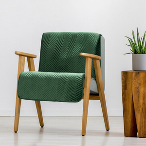 Sofia C. 70 x 160 Decorative Velour Bedspread. Green1