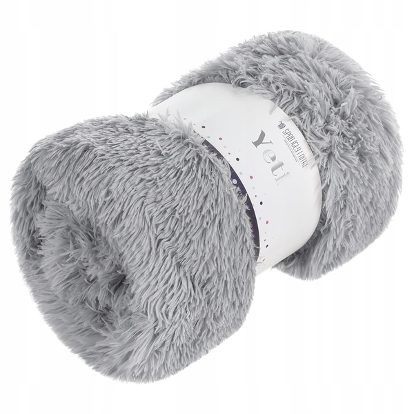 70 x 150 Italian Fur Yeti Grey Blanket