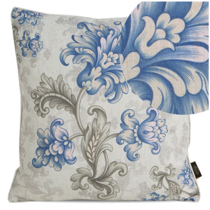 Poszewka 45 x 45 Dekoracyjna Len 9 Beż+Nieb