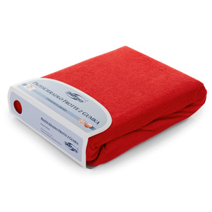 Terry sheet with elastic 016_D Red 180x200