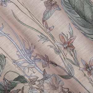 Zasłona 140 x 250 Dekoracyjna Elma Róż+Ziel