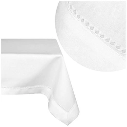 Stain Resistant Tablecloth with Moiré 240_White 130x160