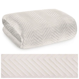 Sofia Cream 230 x 260 Decorative Velour Bedspread