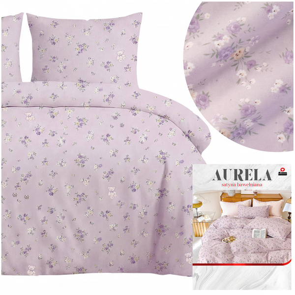 Pościel 200 x 220 3cz Satyna Bawełniana Aurela 09
