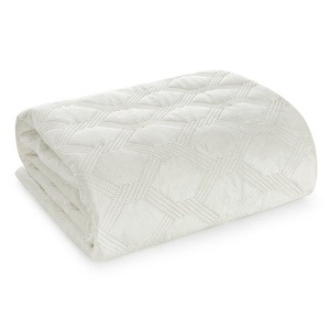 Quilted Velvet Bedspread Sofia5 Cream 170 x 210