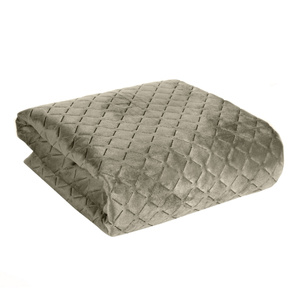 Quilted Velvet Bedspread 200 x 220 Dimon C.Beige