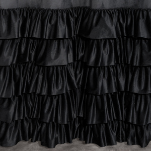 Curtain 140 x 270 Velvet with Ruffle Dani Black